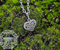 Sterling Silver Celtic Knot Heart Necklace. Womens Pendant Jewelry.