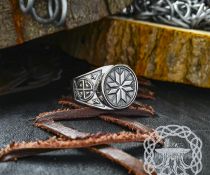 Handmade Sterling Silver Alatyr Ring. Slavic Pagan Jewelry.
