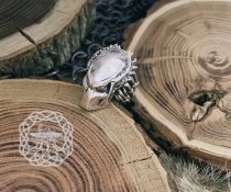 Handmade Sterling Silver Predator Mask Ring. Artisan Alien Design.