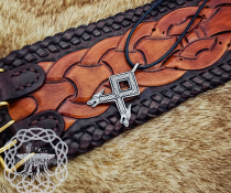 Handmade Sterling Silver Othala Rune Pendant. Viking Wolf Necklace.