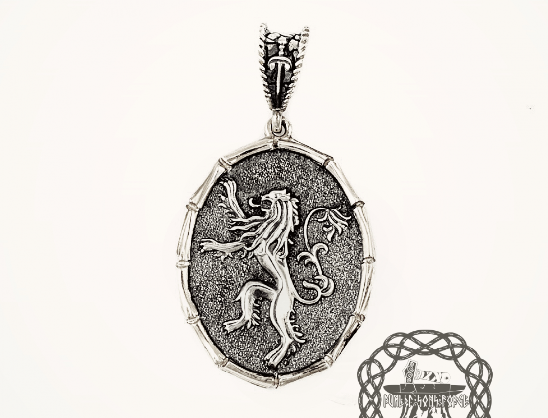 House Lannister Pendant, Game of Thrones Jewelry, Jaime Lannister, Game of Thrones Pendant, Sterling Silver Pendant, Game of Thrones Gifts