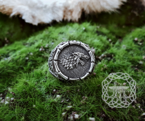 House Stark Ring, Game of Thrones Jewelry, Game of Thrones Ring, Sterling Silver Wolf Ring, House Stark Winter is Coming Ring