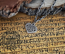 Sterling Silver Celtic Knot Heart Necklace. Womens Pendant Jewelry.