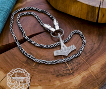 Sterling Silver Wolf Head Filigree Viking Chain. Gotland Replica Necklace.