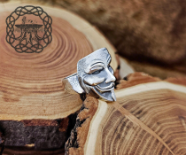 Sterling Silver V for Vendetta Ring. Handmade Mask-Inspired Jewelry.