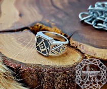 Handmade Sterling Silver Masonic Ring. Freemason Symbol Jewelry.