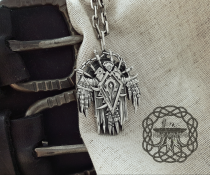 Sterling Silver Warcraft Horde Pendant. Handmade Orc Necklace.