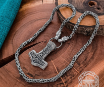 Sterling Silver Wolf Head Viking Gotland Replica Chain