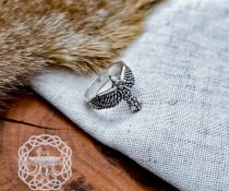 Sterling Silver Eagle Wing Ring. Artisan Crafted Animal Jewelry.