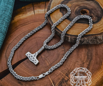 Handmade Sterling Silver Viking Chain. Authentic Norse Necklace.