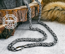 Sterling Silver Byzantine Necklace. Handmade Viking Chain.
