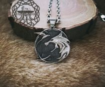 Wolf School Medallion Wolf Pendant Sterling Silver Cosplay Pendant Witcher Wolf School Necklace Witcher Medallion Witcher Pendant