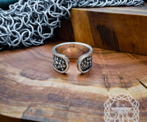 Sterling Silver Maltese Cross Ring. Handmade Floral Jewelry.