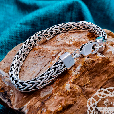 Sterling Silver Viking Arm Ring. Handmade Norse Bracelet.
