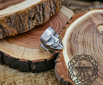 Sterling Silver V for Vendetta Ring. Handmade Mask-Inspired Jewelry.