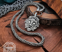Handmade Sterling Silver Loki Mask Pendant. Viking Replica from Gnezdovo.