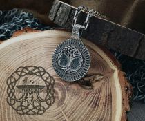 Handmade Sterling Silver Yggdrasil Pendant. Norse Viking World Tree Necklace.