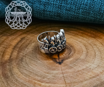 Handcrafted Sterling Silver Viking Longship Ring. Norse Drakkar Jewelry.