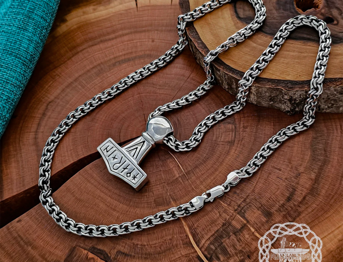 Handmade Sterling Silver Bismark Chain