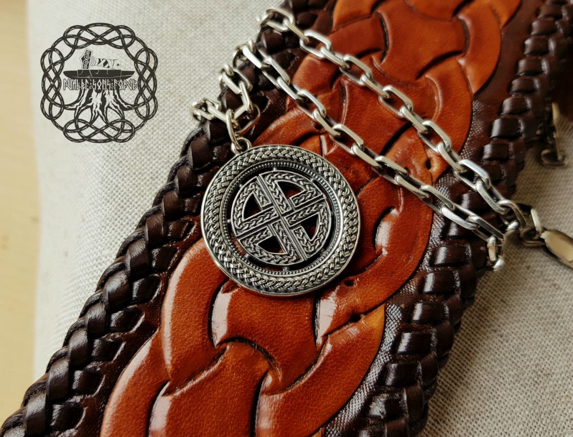 Handmade Sterling Silver Viking Shield Knot Pendant Necklace