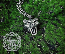 Bear Pendant Sterling Silver Bear Necklace Bear School Bear Medallion