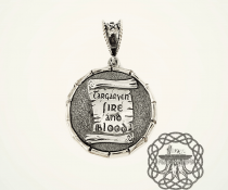 House Targaryen Pendant, Game of Thrones Pendant, Daenerys Targaryen Necklace, Sterling Silver Pendant, Dragon Necklace