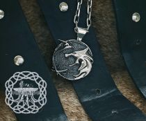 Wolf School Medallion Wolf Pendant Sterling Silver Cosplay Pendant Witcher Wolf School Necklace Witcher Medallion Witcher Pendant
