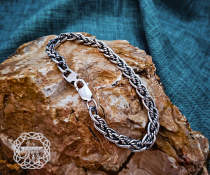 Sterling Silver Viking Bracelet. Handcrafted Braided Norse Replica.