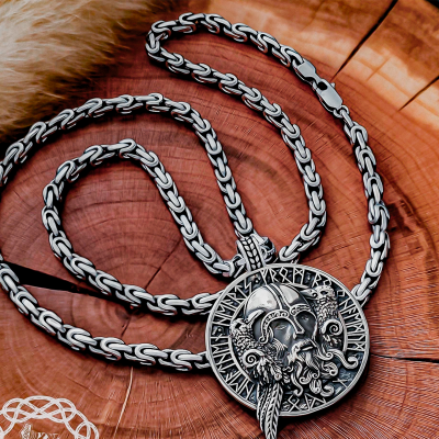 Stylized Sterling Silver Anchor Chain Necklace
