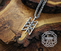 Handmade Sterling Silver Web of Wyrd Pendant. Viking Rune Necklace.