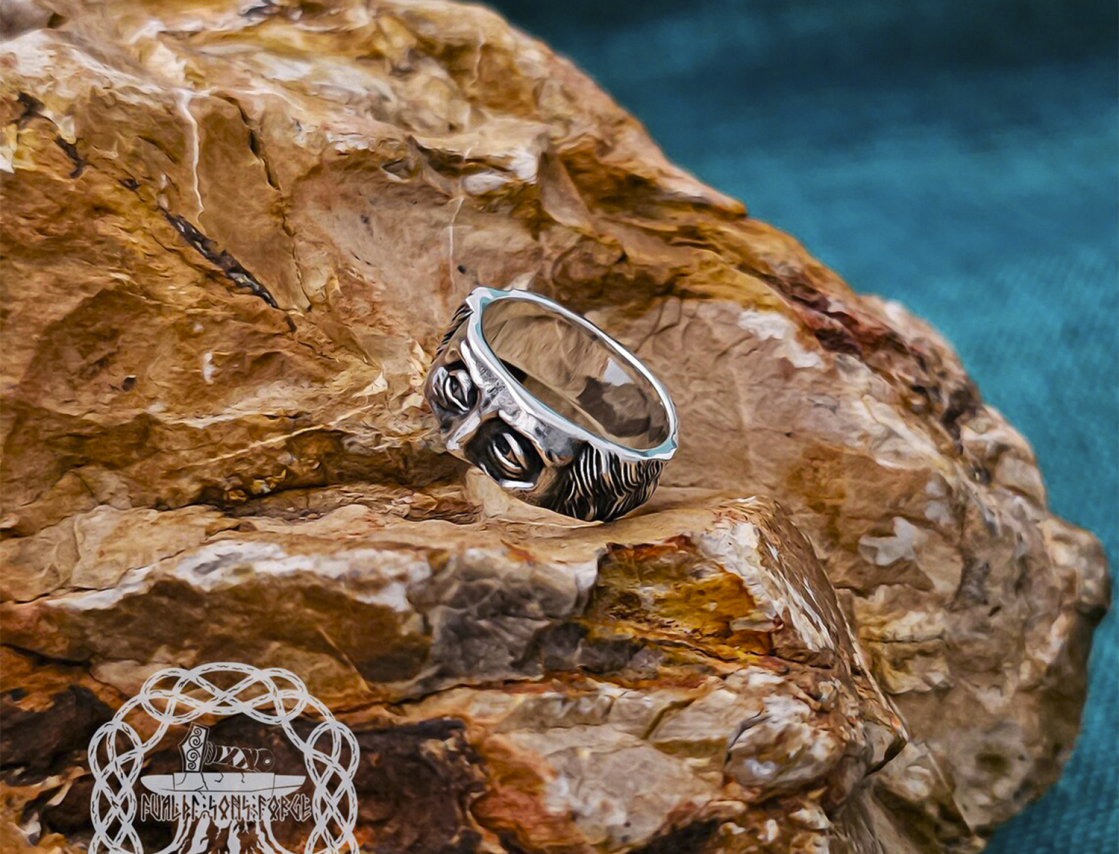 Sterling Silver Benjamin Franklin Ring. Handcrafted Artisan Jewelry.