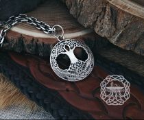 Handmade Sterling Silver Yggdrasil Pendant. Norse Viking Tree of Life Necklace.