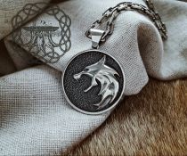 Wolf School Medallion Wolf Pendant Sterling Silver Cosplay Pendant Witcher Wolf School Necklace Witcher Medallion Witcher Pendant