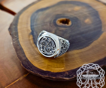 Sterling Silver Raven Triskele Knot Ring. Artisan Viking Jewelry.