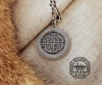Handmade Sterling Silver Celtic Shield Knot Pendant. Norse Viking Jewelry.