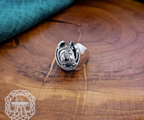 Sterling Silver Horse Ring. Handmade Lucky Horseshoe Jewelry.
