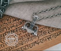 Goats Thor Hammer Pendant. Sterling Silver Viking Mjolnir Necklace.