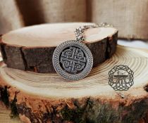 Handmade Sterling Silver Celtic Shield Knot Pendant. Norse Viking Jewelry.