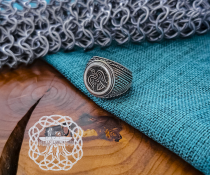 Sterling Silver Raven Banner Ring. Artisan Handmade Viking Design.