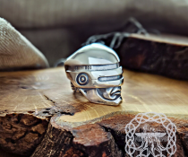 Robocop Sterling Silver Ring. Handmade Heroic Design.