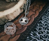 Sterling Silver Yggdrasil Necklace. Norse Viking Pendant.