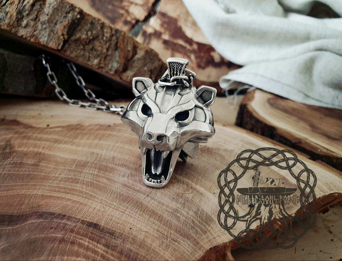 Bear Pendant Sterling Silver Bear Necklace Bear School Bear Medallion