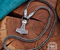 Authentic Wolf Head Filigree Viking Necklace Replica from Gotland. Sterling Silver Norse Chain.