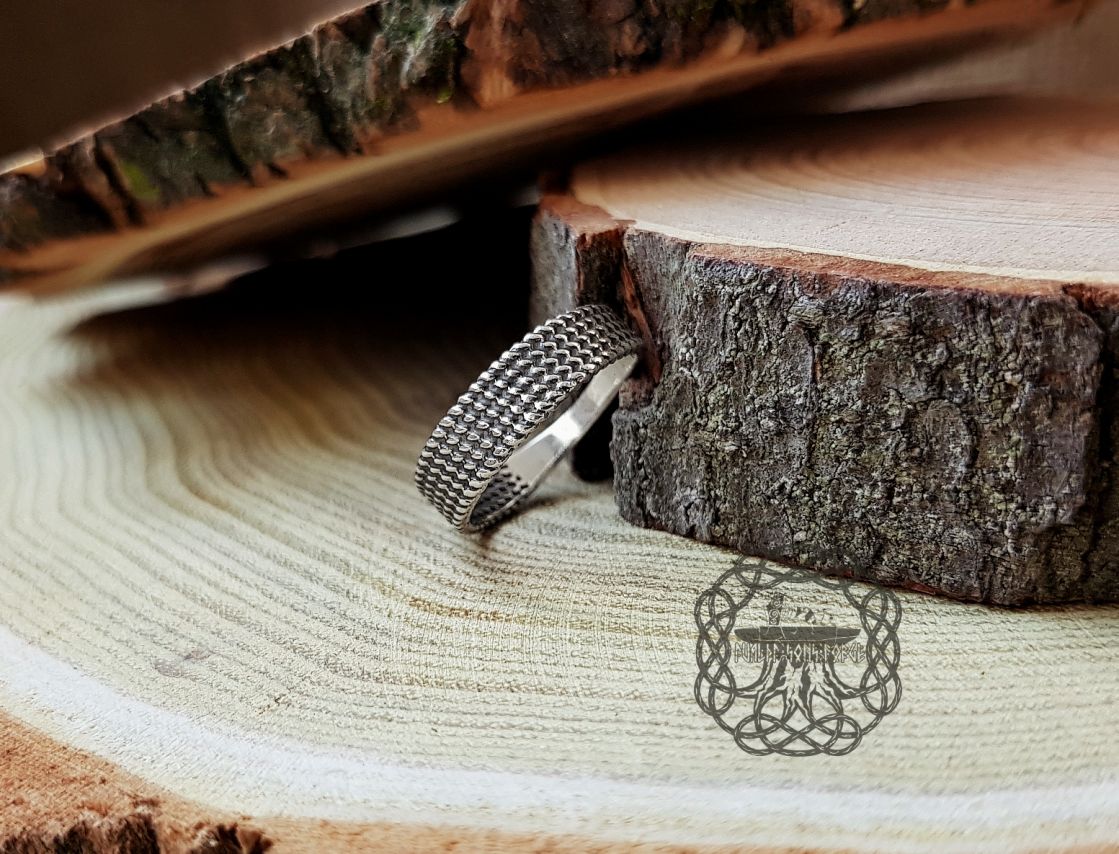 Handmade Sterling Silver Braided Viking Ring. Authentic Norse Jewelry.