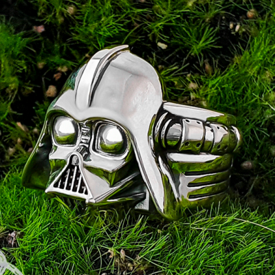 Handmade Sterling Silver Darth Vader Ring. Star Wars Jewelry.