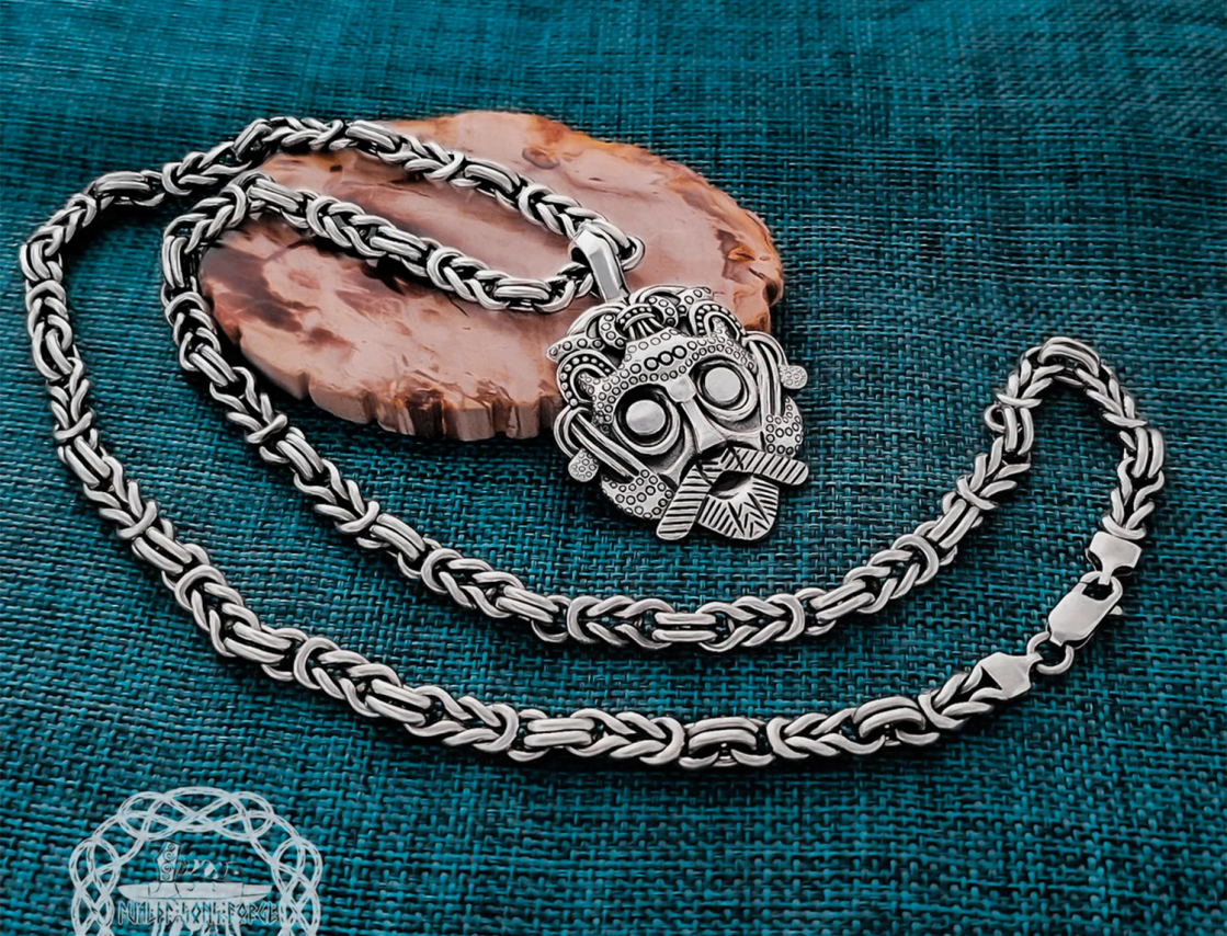 Handmade Sterling Silver Loki Mask Pendant. Viking Replica from Gnezdovo.