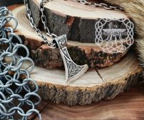 Sterling Silver Norse Pendant. Viking Axe Jewelry.