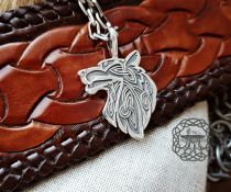 Handmade Sterling Silver Celtic Wolf Necklace. Detailed Animal Design.