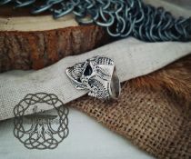 Handmade Sterling Silver Skull Ring. Biker Style Jewelry.