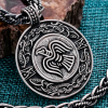 Handmade Sterling Silver Viking Raven Banner Pendant. Urnes Style Necklace.